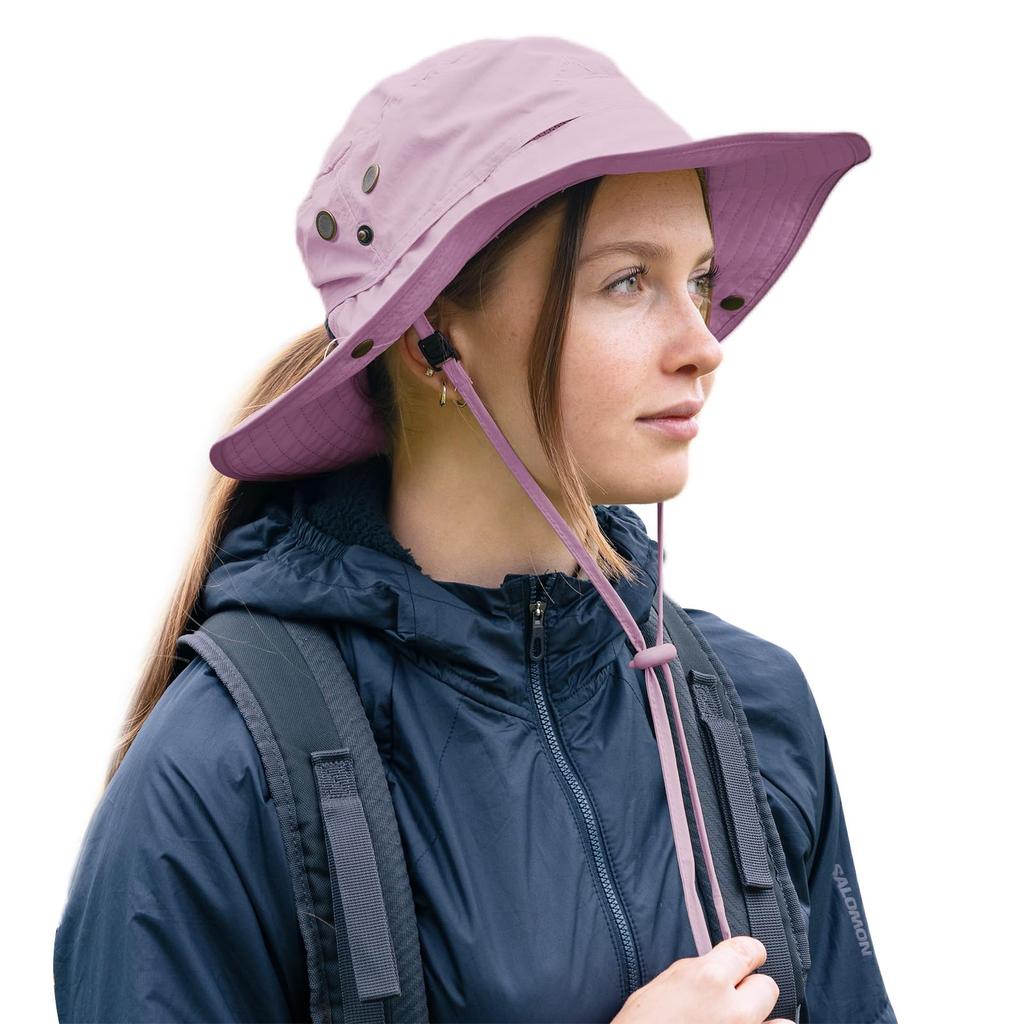 Safari Mesh Adventure UV Sun Wide Chin Military Autumn [TOP-EX] Women's Hat, Ponytail-Friendly Hat, Foldable, Stylish, Protection, Hat, Brim, Strap,