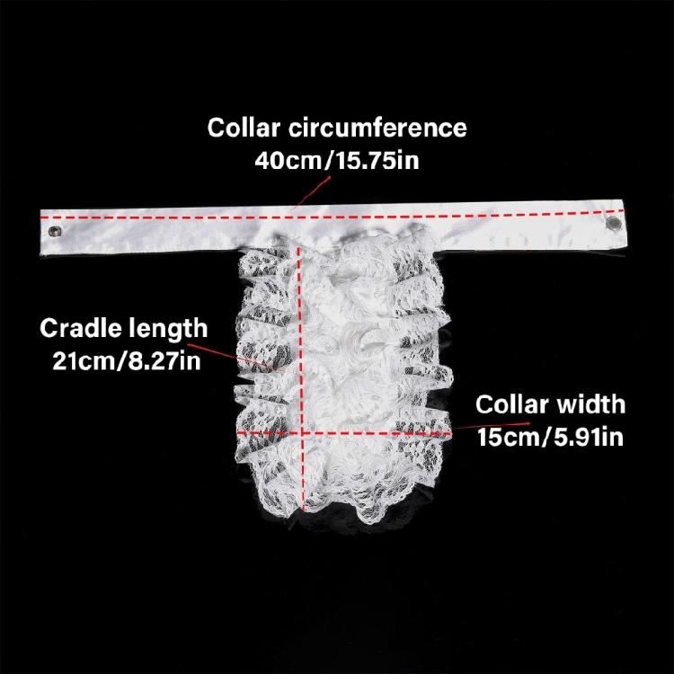 Victorian Styles Detachable Jabot Collar Ruffled Lace False Collar Neckwear for Halloween and Themed Party Costumes