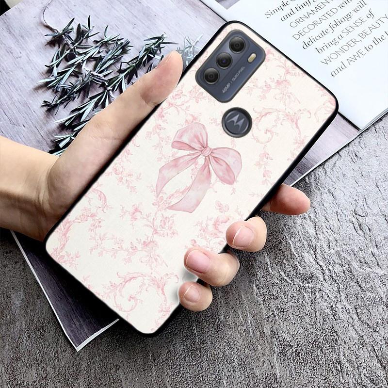 Pink Bow Tie Funda Phone Case For Motorola Moto G85 G55 G05 G14 G75 G31 G50 G10 G20 G30 G60 G13 G32 G84 G54 G53 G72 G24 Power