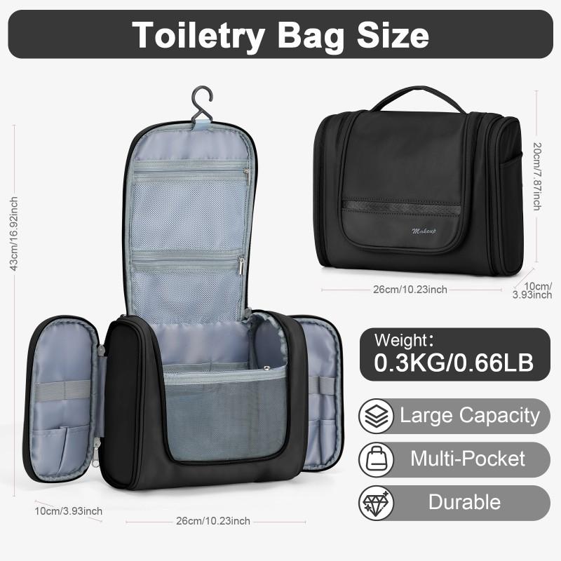 Large Capacity Travel Toiletry Bag Women Men Portable Cosmetic Organizer With Durable Nylon Material Minimalist Design
