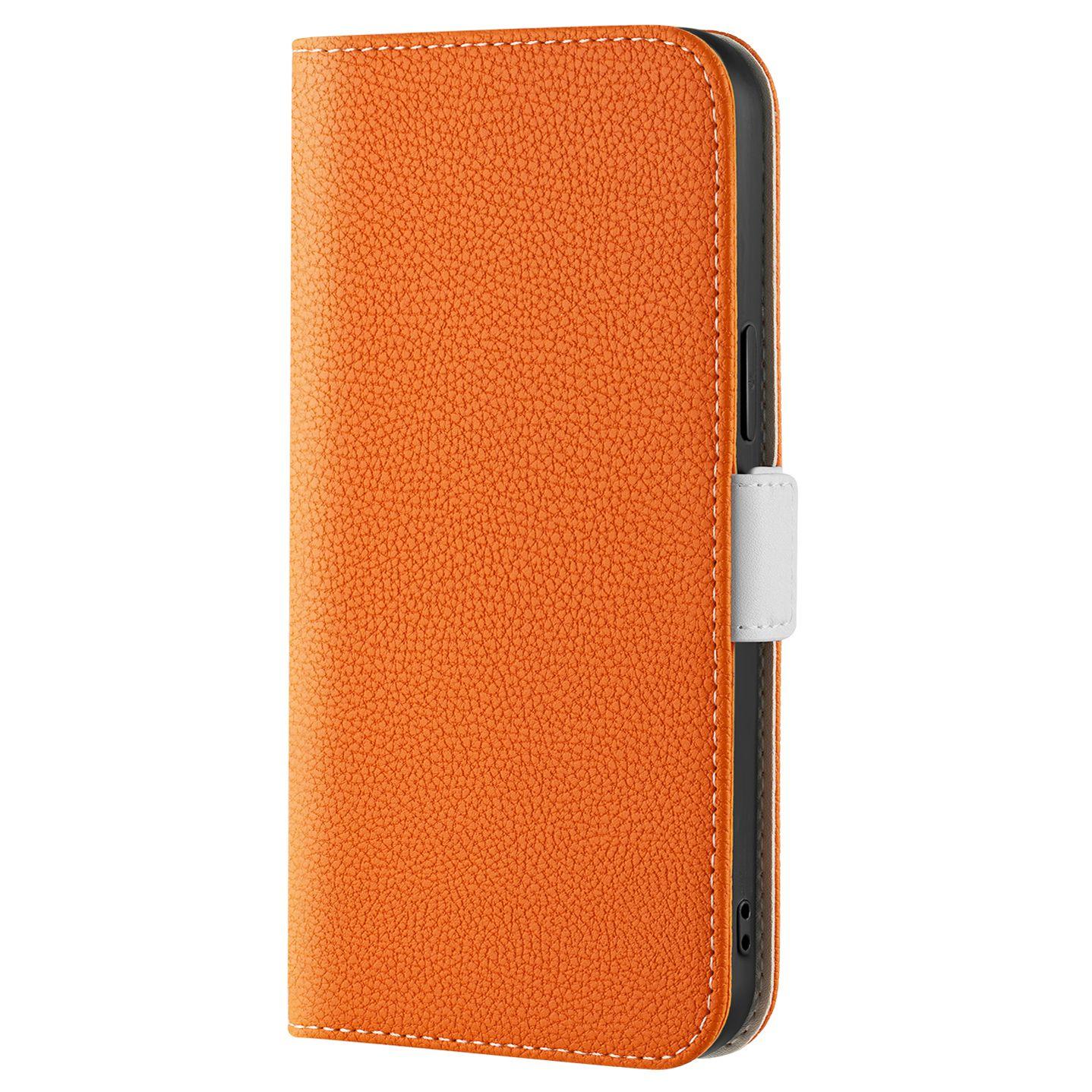 

For iPhone 14 6.1 inch Litchi Texture Full Body Protection Candy Color Leather Magnetic Stand Cover Case with Wallet Purple