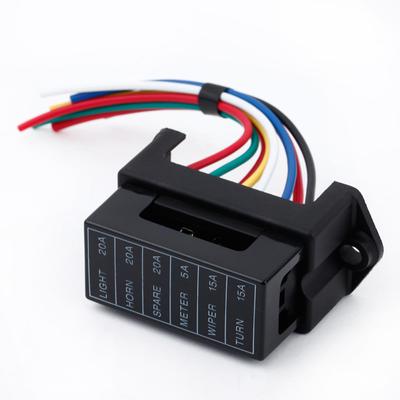 6 Wege DC32V Schaltung Auto Anhänger Auto Blade Fuse Box Block Halter ATC ATO 2-input 6-output Draht