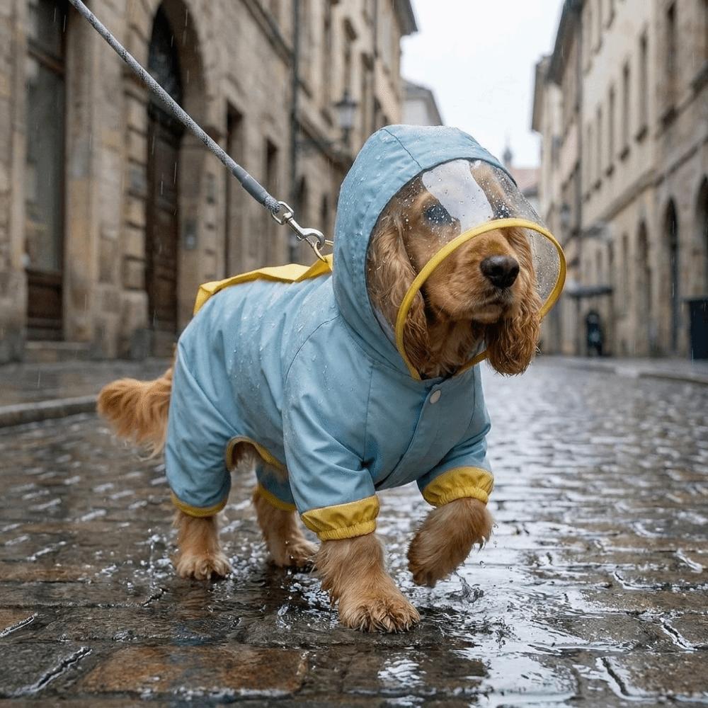 Windproof Dog Hooded Raincoat Waterproof Pet Waterproof Cloak Dog Rain Cloak Rainy Day