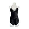 Sexy Summer Two Pieces Women Pajamas Set Deep V-Neck Tops And Shorts Pyjama Suit Ladies Sleeveless Nightwear
