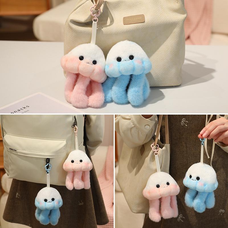 Kawaii Ocean Animal Stuffed Seajelly Plush Toy Cute Pink Blue Jellyfish Plushies Soft Doll Gift For Girl Bag Charm