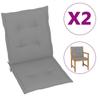 Day and Night - Day and Night Garden Chair Cushion Low Backrest 2 Pcs Gray Oxford Fabric