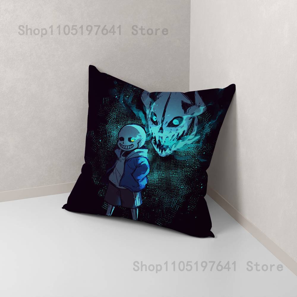 U-Undertale Sans hundvalp Kuddfodral för Soffdekor Bil Kontor Rum Tryckt Kuddfodral Dekorationer och Skydd