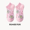 5 Pairs of Female Summer Thin Deodorant Sweat Absorbing Lovely Breathable Shallow Mouth Cartoon Boat Socks