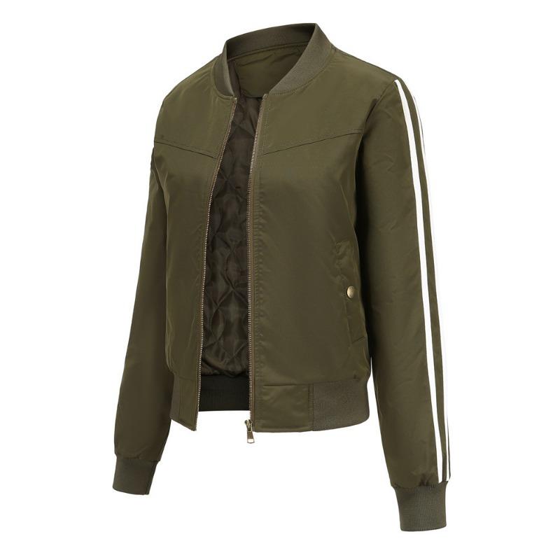 2 kurze Fliegerjacke Damen Frühling und Herbst gefüttert Damenmantel Trend, modische Baumwoll-Bomberjacke