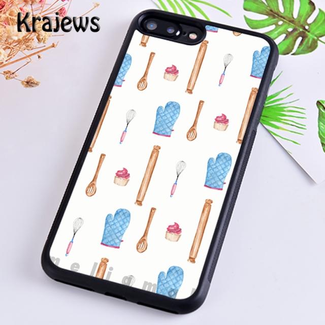 Krajews Vintage Baking Pattern Phone Case Cover For iPhone 17 Air 16 15 14 plus 11 12 13 pro max coque Shell Fundas