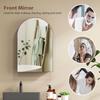 Bathroom Mirror Cabinet with Mirror, Arched Wall Mounted Bathroom Cabinet with Storage Shelves, Black