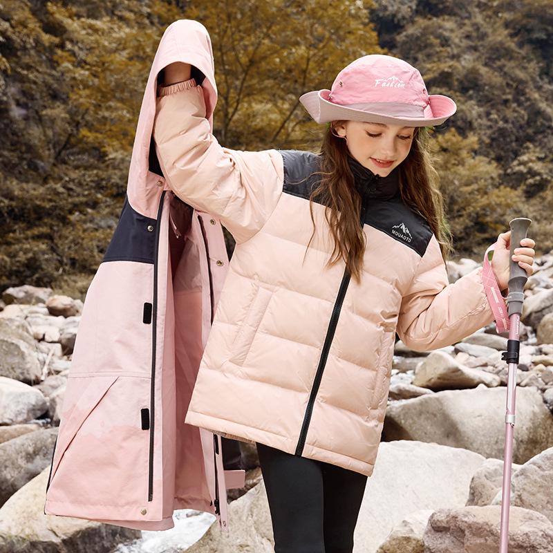 

Детская куртка-пуховик 3-в-1 со съемным пуховым слоем – Универсальная верхняя одежда из пуха белой утки для мальчиков и девочек 170 cm