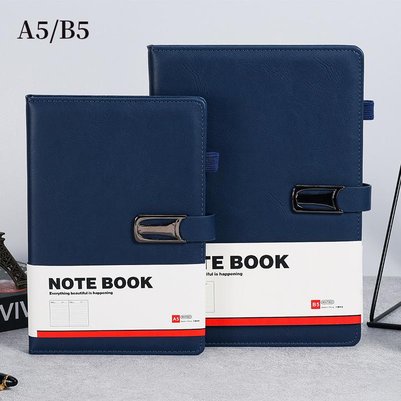 Available PU Leather Magnetic Buckle Diary - High-Value Student and Office Planner Notebook A5 синий