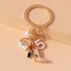 New Enamel Women Girls Mini Higheel Handbag Keychain Lipstick Key Rings Pendant for Key Holder Handbag Decor DIY Jewelry Gifts