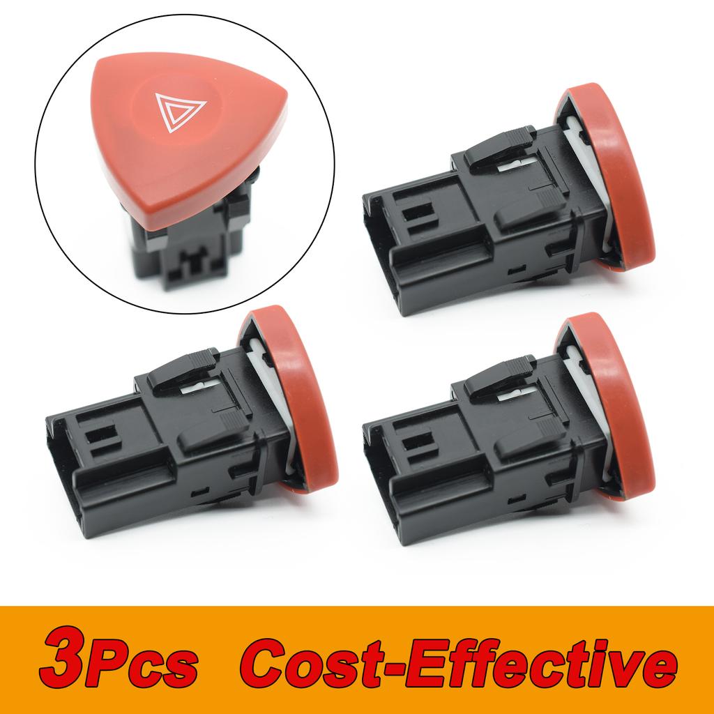 3Pcs 8200442724 Emergency Hazard Warning Light Switch Button For Renault Master Laguna Trafic Escape Opel Vauxhall Movano