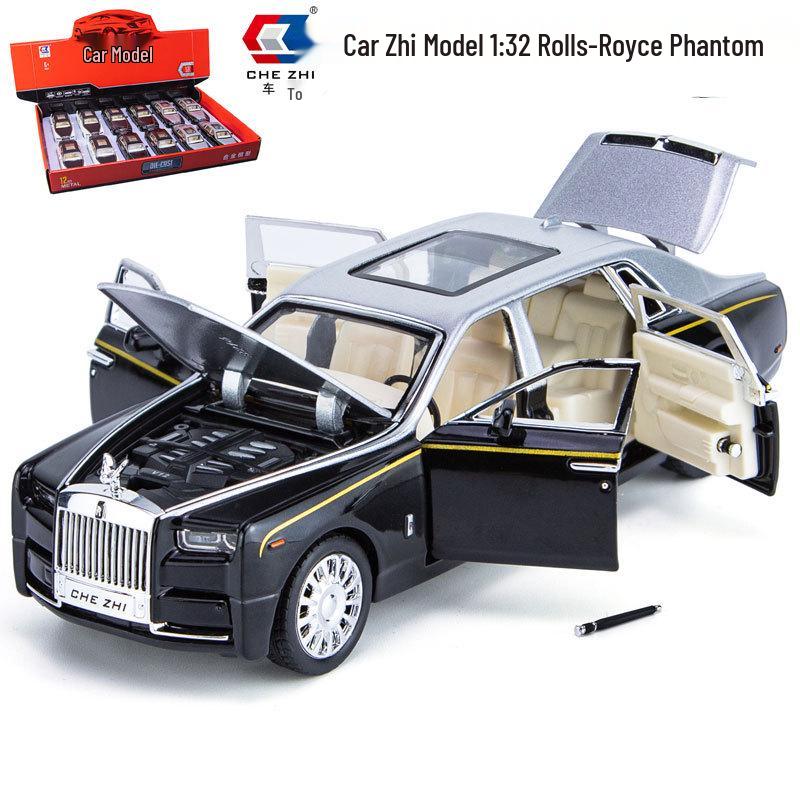 1:32 Rolls-Royce Phantom Toy Car with Suicide Doors, Sound & Light, Alloy Pull-Back Model