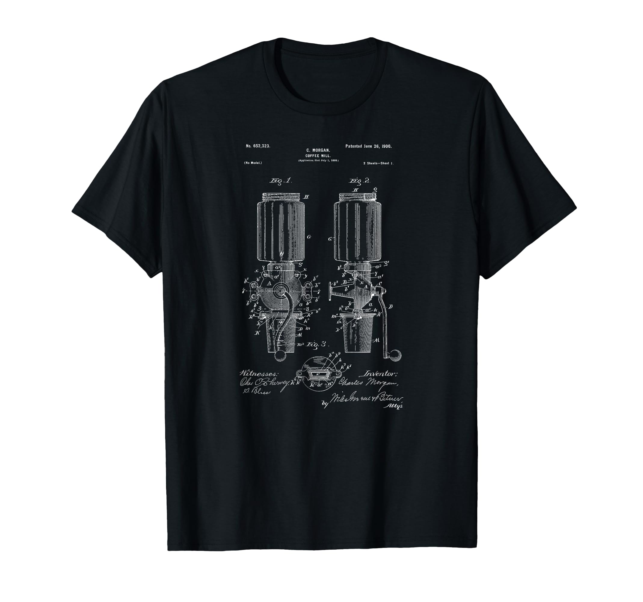 

Vintage Patent Print 1900s Coffee Grinder Coffee Lover T-Shirt