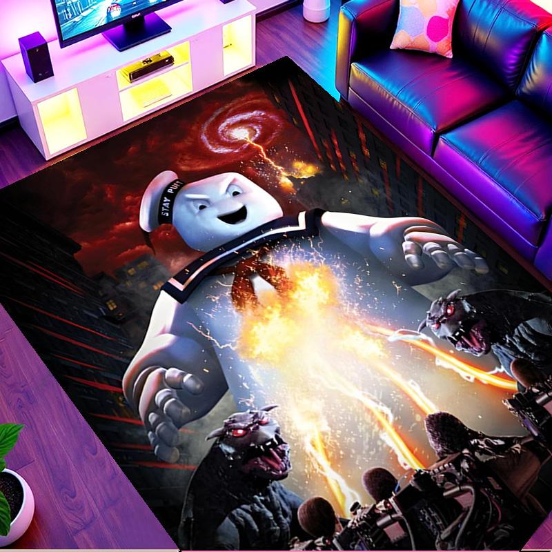 Ghostbusters Print Rug, Washable Floor Carpet, For Entryway Dorm Laundry Room Office Study, Home Decor Birthday Christmas Gift