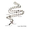 Rose Rosary Beads Rosary Necklace Catholic Prayer Silver Beads High Quality