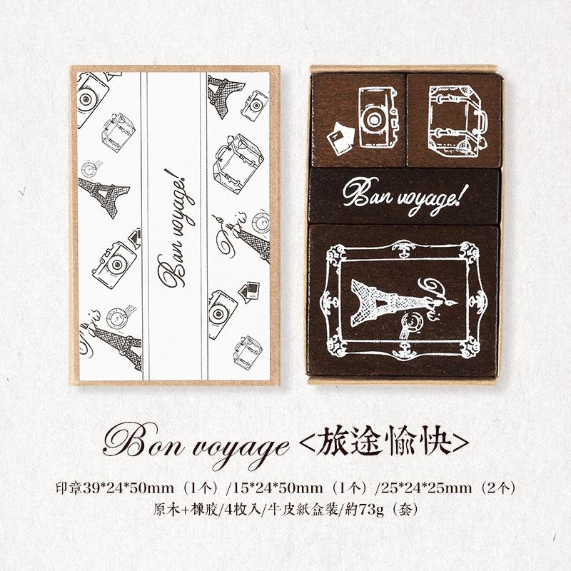 

Office School Supplies Retro Nostalgic Good Times Stamps DIY Photo Album Decoration Material Stamp Set for Handbook 6 Options