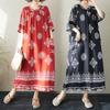 DIMANAF 2026 Women Plus Size Summer Beach Lady Long Dress Loose Oversize Maxi Floral Print Sundress Clothing