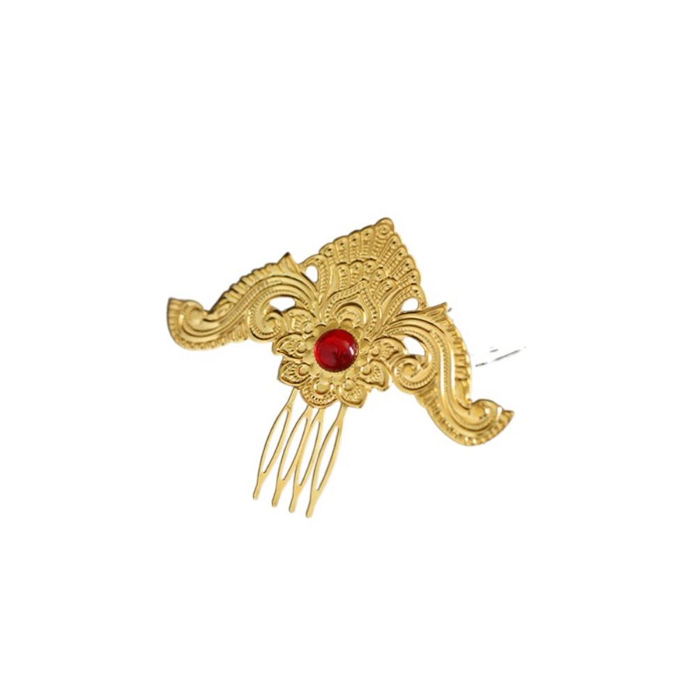 Gold Chinese Style Hairpin Floral Women Hair Stick Hair Accessories Hanfu Hair Comb Girl