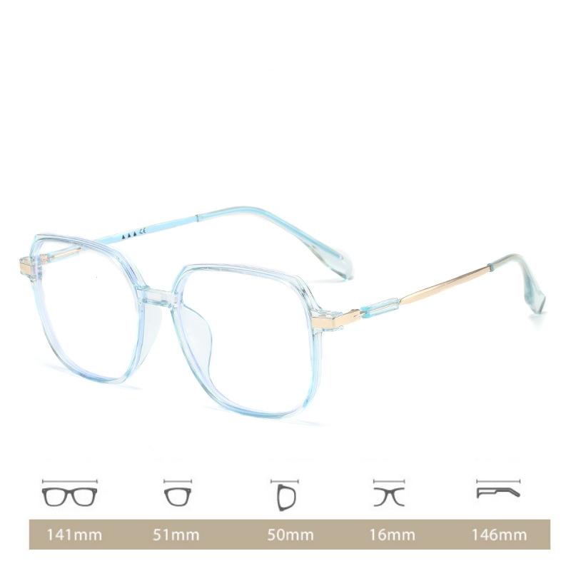 Fashion Large Frame Myopia  Glasses Men Women Blue Light Blocking Eyewear Anti Eyestrain HD Vision Prescription Lens-1.25-2.25