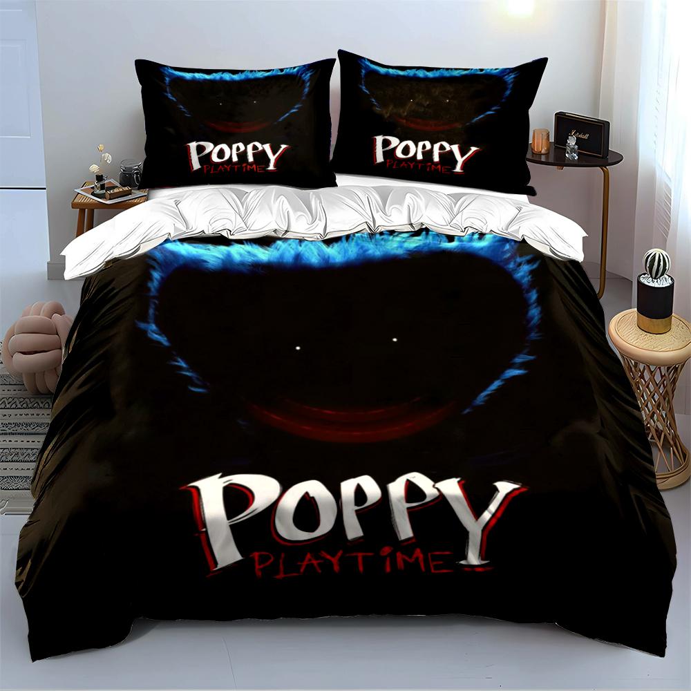 Poppy Playtime Set Biancheria da Letto Tre Pezzi Set Biancheria da Letto (1 copripiumino, 2 federe, piumino non incluso)