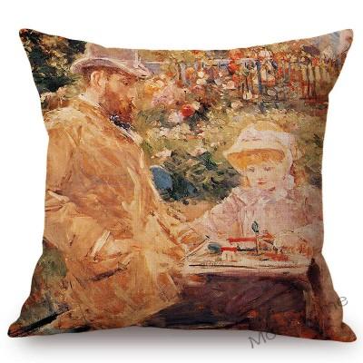 French Female Impressionist Painter Berthe Morisot The Craddle Gallery Oil Painting Throw Pillow Case Sofa Linen Cushion Cover