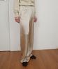 Enor Glossy Satin Banding Pants - Beige