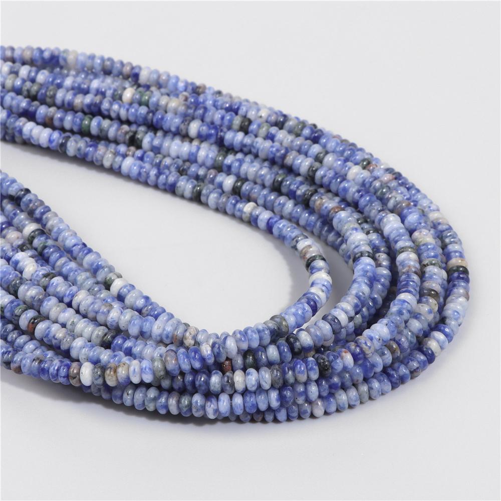 2X4MM Natural Abacus Stone Beads Blue Green Pink Flat Rondelle Beads for Jewelry Making Bracelets Necklace Accessories Wholesale