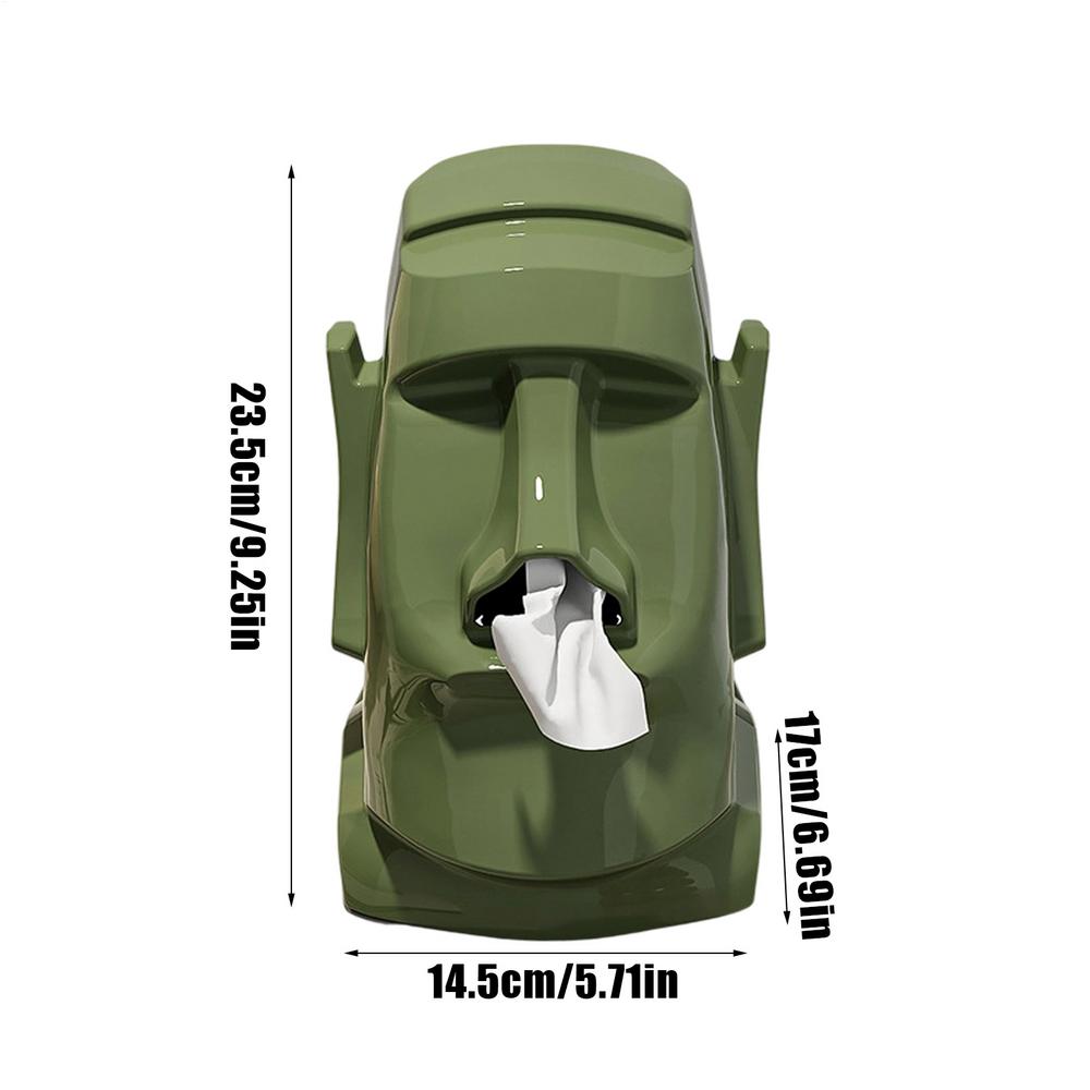Creative Easter Island Statue Tissue Box 3in1 Earphone Stand Eyeglass Stand Large Capacity Napkin Organizer Rack For Office home