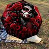1PC Day of the Dead, Sugar Skull Umbrella-8-Rib Reinforced, Automatic Open, Lightweight & Durable, Fashion Accessory for Outdoor, H0380