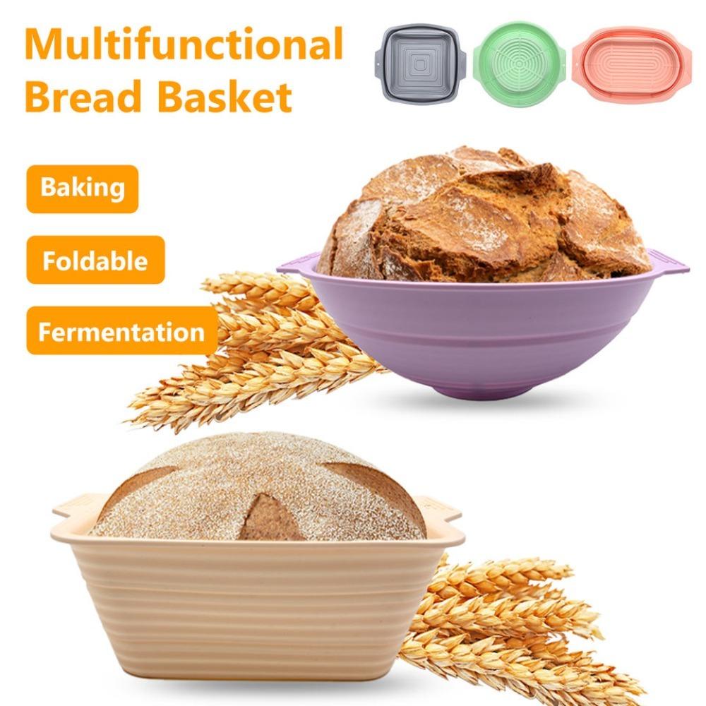 1Pc Collapsible Silicone Bread Fermentation Basket Non-stick Bread Proofing Baskets for Sourdough Baking for Various for Bread