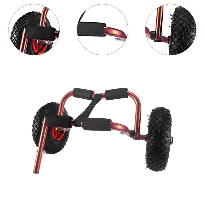 Kayak Cart Canoe Transport Cart Folding Portable Sturdy Heavy Duty Solid Wheel Aluminum Alloy Pipe Boat Trailer Trolley
