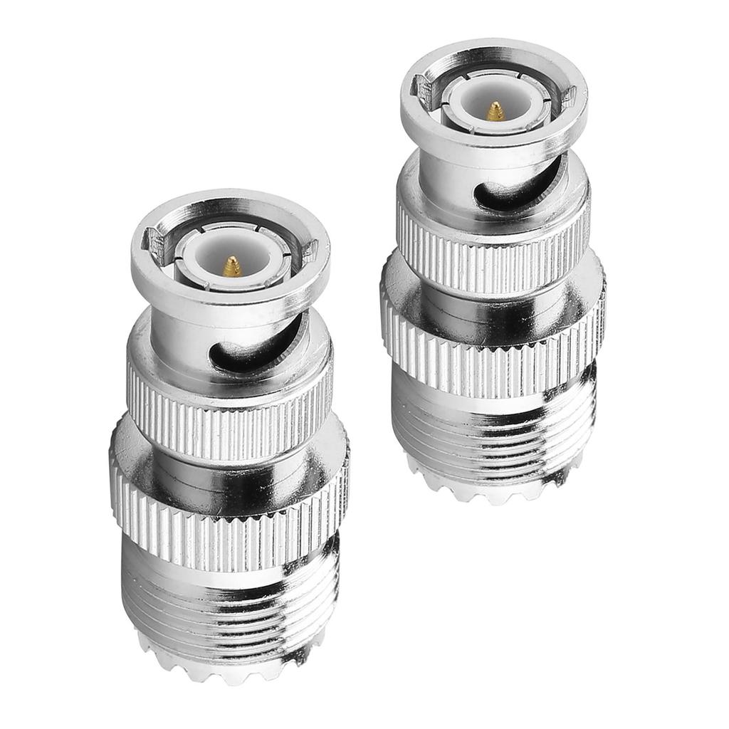 2pcs BNC Male Plug to UHF SO239 PL 259 Female Jack RF Coaxial Adapter Cable Connector