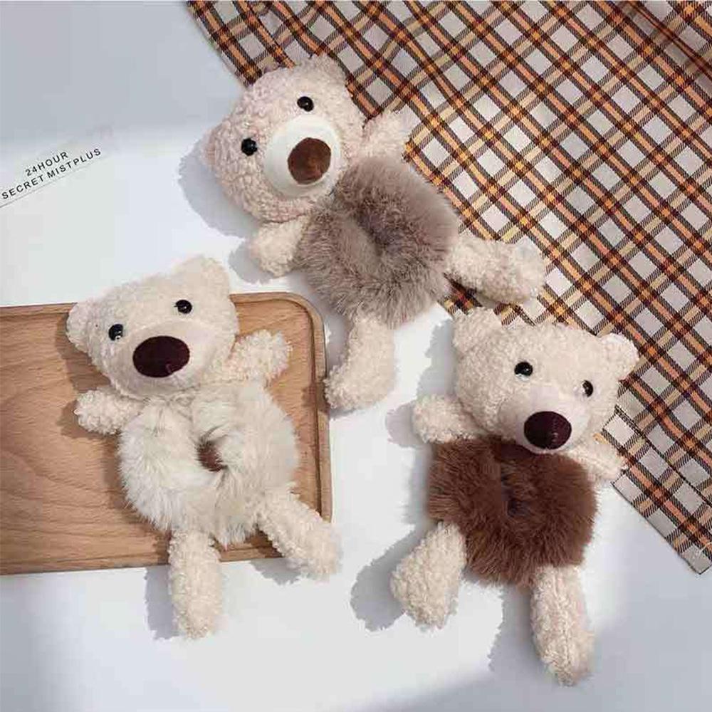 

Accessories Fashion Women Hair Tie Girls Hair Ring Hair Rope Ponytail Holder Plush Bear Scrunchies