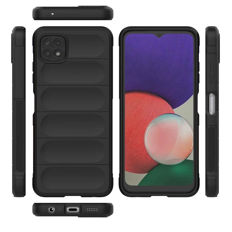 Für Samsung Galaxy A22 5G Rückseite Handyhülle Flüssigsilikon Sturzsicher Stoßfest Armor Funda Coque Hüllen