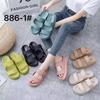 Thick-bottomed Cool Slippers Women's Summer Wear 2025 New Home Indoor One-word Solid-color Beach Slippers