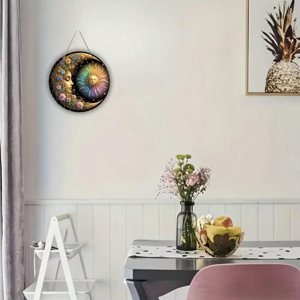 Metal Mandala Wall Art Sun Moon Floral Decor for Home