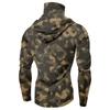 Men's Long Sleeve Hoodie with Built-In Face Covering Lightweight Camouflage Print Pullover for Outdoor Activities
