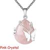 Vintage Wire Wrap Butterfly Gemstone Rose Quartz Amethyst Opalite Healing Crystal Pendant Necklace