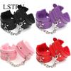 Sexy Adjustable PU Leather Plush Handcuff Ankle Cuff Restraints Bondage Sex Toy Lstry Restraints Sex Bondage Exotic