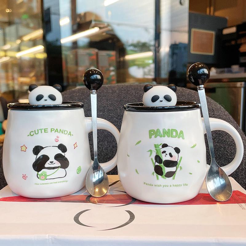 3D Panda Mug Cup for Tea Cups of Coffee Original Breakfast Cups Beer Mugs Personalized Gift Drinkware Christmas Ceramic Funny