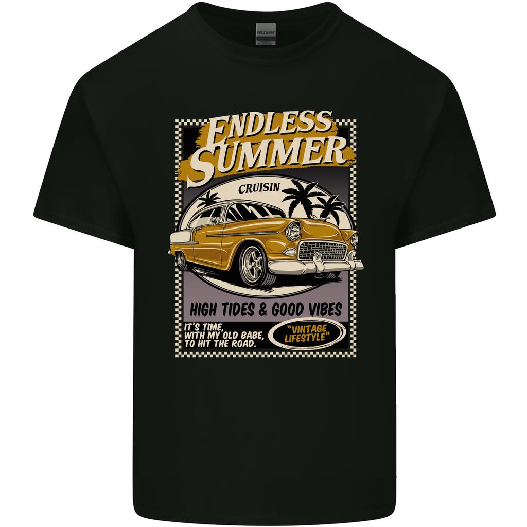 Endless Summer American Muscle Car Surfing Unisexs Light Cotton Tshirt
