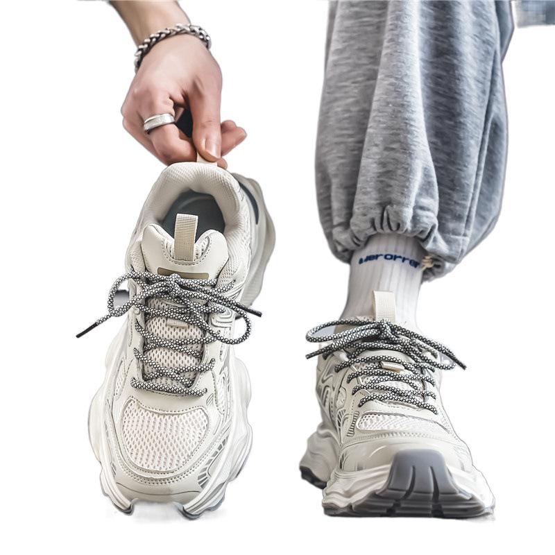 Putian autumn breathability increases Hong Kong style dad shoes platform casual mesh sports shoes