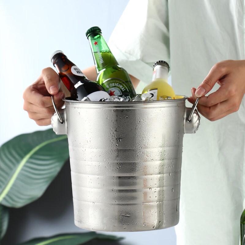 ZISIZ Thickened Stainless Steel Tiger Head Ice Bucket