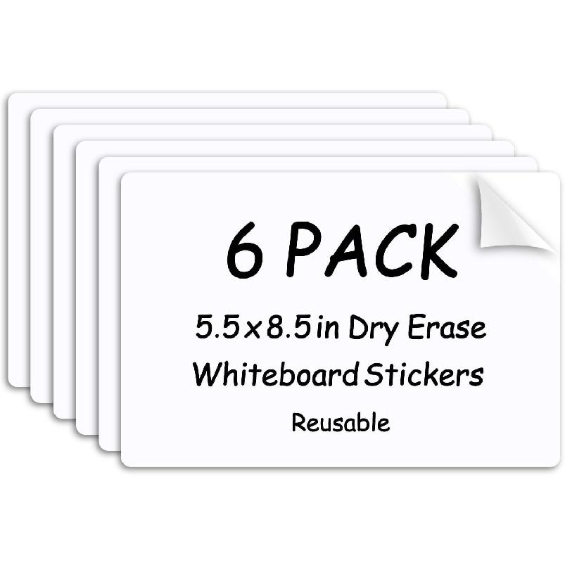 SVNOOC Multi-Use White Board Dry Erase Board Stickers for Wall Refrigerator Door Home Office Classroom, Reble Lapboards, 8.5x11 inches, 3 Pack