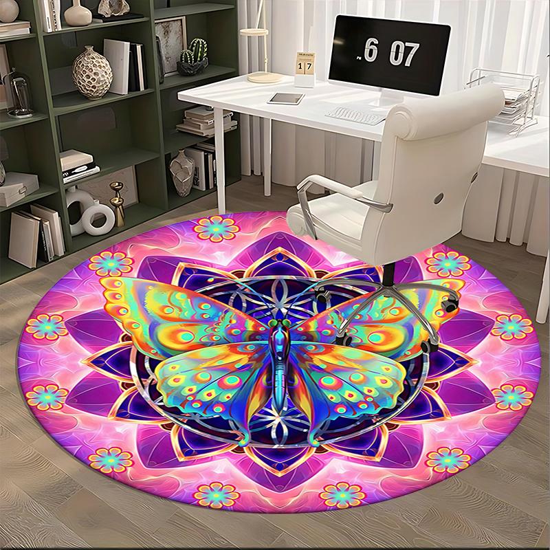 Colorful Butterfly Office Carpet Chair Mats, Home Decor, Sofa Rug, Office Carpet Gift for Bedroom, Living Room, Various Rooms1118165a