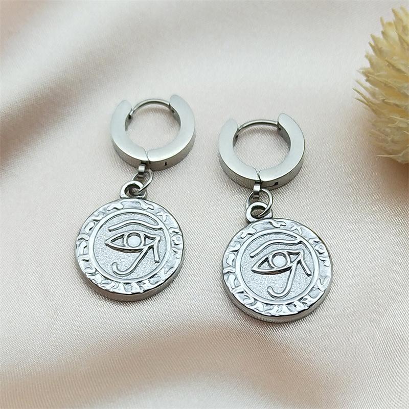 Staroegipskie Kolczyki Wiszące Oko Horusa z Amuletem dla Kobiet Stal Nierdzewna Kolor Złoty Szczęśliwy Amulet Kolczyki Biżuteria